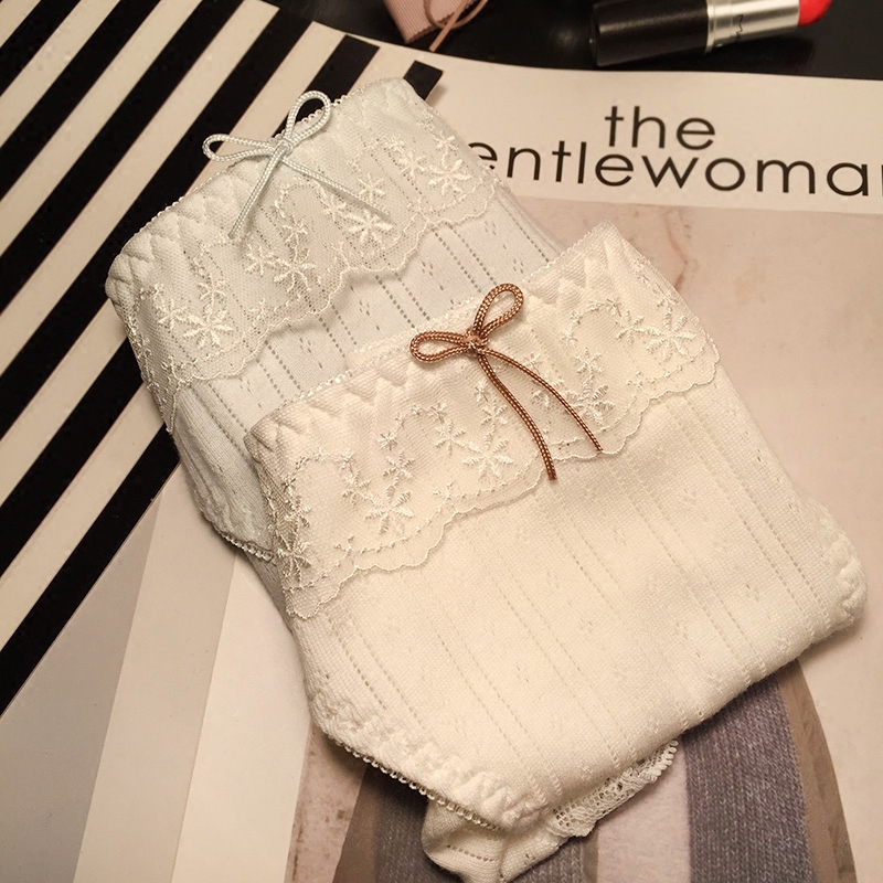 买三送一日系舒适纯棉面料蕾丝边性感中低腰诱惑内裤女呼吸透气棉,淘宝优惠券,粉丝福利购,淘宝优惠卷