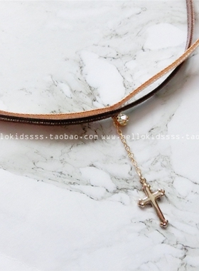 焦糖咖啡色原创复古少女气质项圈