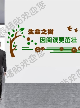 培训学校读书角生命之树布置装饰