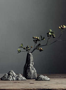 插花家居装饰庭院禅意山水小摆件