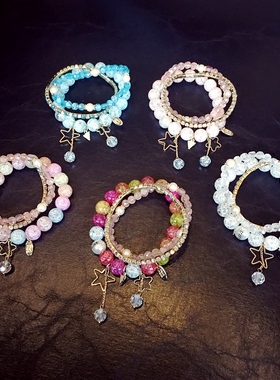 东大门水晶三层日韩风百搭手链