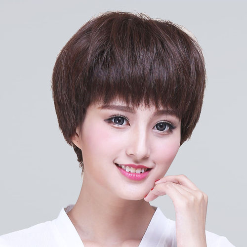 假发女短发直bobo波波头蓬松真发套自然显年轻减龄网红新款V98 - 图0