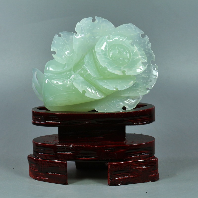玉堂春  金玉良缘天然玉石白菜 岫玉摆件精品岫玉白菜客厅玉器 玉石摆件岫岩玉雕件0