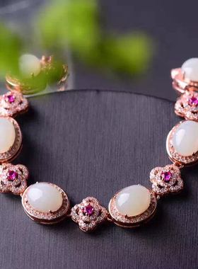 925纯银。玫瑰金手链空托，代镶各类主石等可定做，6*8-8*10