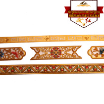 Hidden red Tibetan color painted 18cm Gesan flowers and brilliant Lotus plate Triangle lotus line wheel Back to line imitation ancient furnishing materials