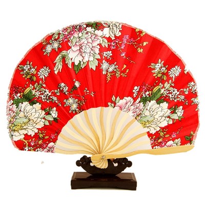 扇子折扇中国风日式樱花和风女夏季随身古典小布扇舞蹈娟扇工艺扇 虎窝淘