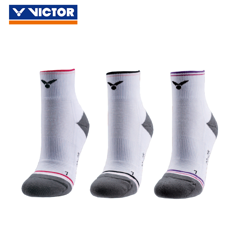 VICTOR/威克多羽毛球襪女款專業運動襪中筒棉質SK227
