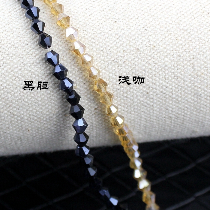 3 4mm人造镀彩水晶尖珠手工自制发箍头饰胸针耳饰串珠饰品配件 - 图2