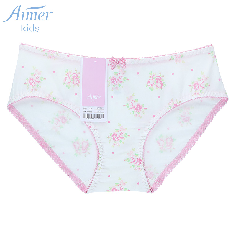 特價愛慕兒童專櫃正品 花香棉氨綸 少女學生中腰平角內褲AJ123281