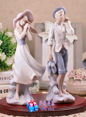 陶瓷摆件欧式英国sviv瓷偶听海