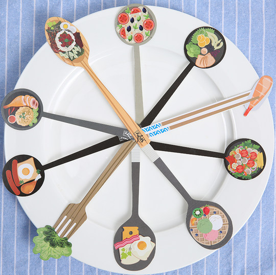 创意卡通盒装可爱书签饭否撸串书中自有喵异形手绘旅游美食吃货