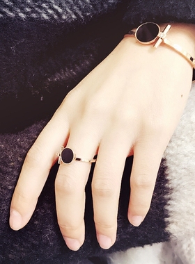 钛钢黑色韩版潮流配饰品带钻手镯