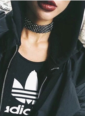 明星同款波点欧美百搭锁骨链