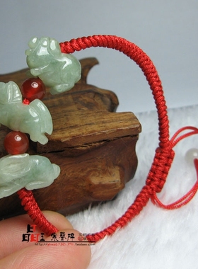 属羊翡翠玉马兔猪三合六合手链