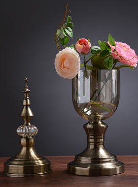 水晶玻璃电视柜欧式风花瓶摆件