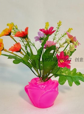 酒店意境菜品摆盘装饰花草创意盘饰小摆件拼盘寿司冷菜发光花草