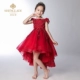 Cô gái chủ nhà váy hoa nhỏ cô gái váy đỏ fluffy trẻ em catwalk công chúa váy trang phục piano - Váy trẻ em