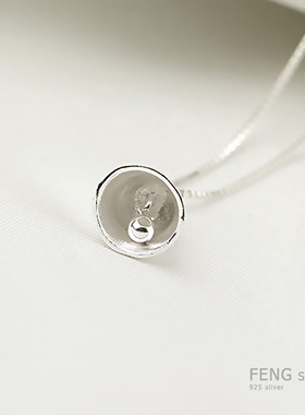 烽之银s925纯银女项链铃铛短款