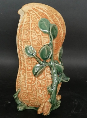 石湾公仔陶瓷花生招财礼品摆件延年益寿老人家居装饰花插客厅摆设