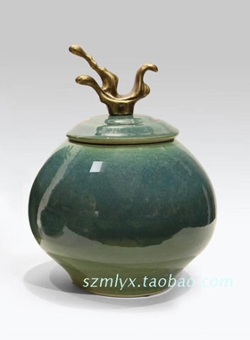 新中式风电视柜陶瓷摆场装饰品