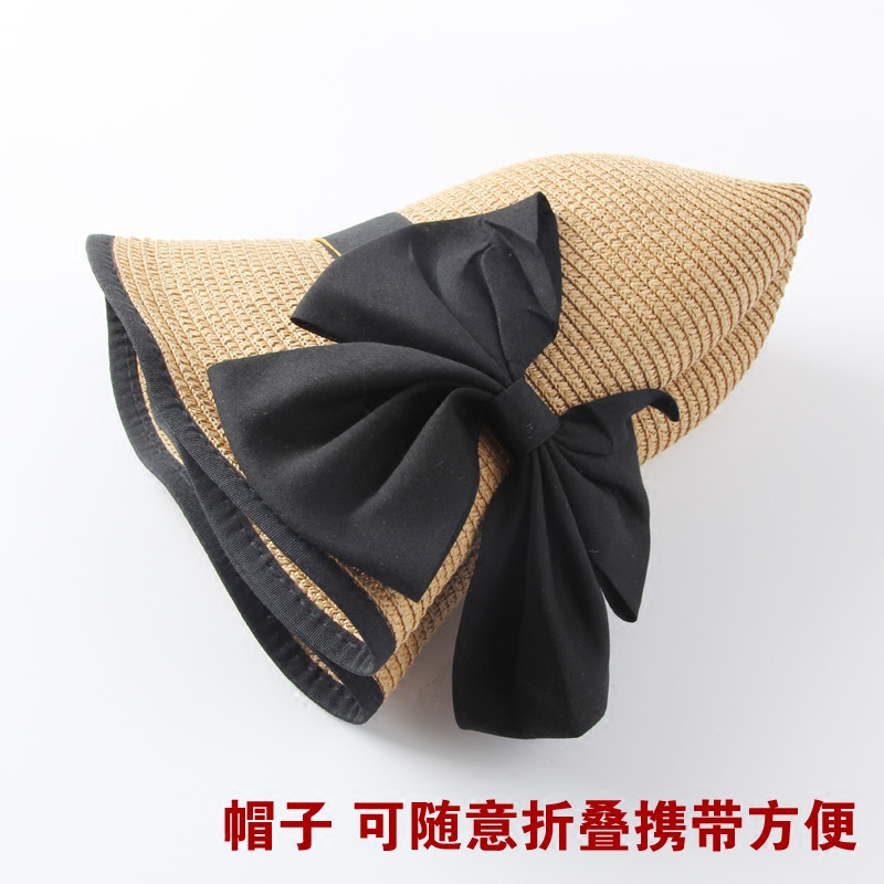 心秀嘉派专卖店帽子女夏天草帽韩版遮阳帽可折叠太阳帽防晒沙滩帽遮脸大沿帽百搭3