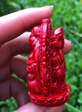 天然朱砂观音佛祖挂饰玉佩