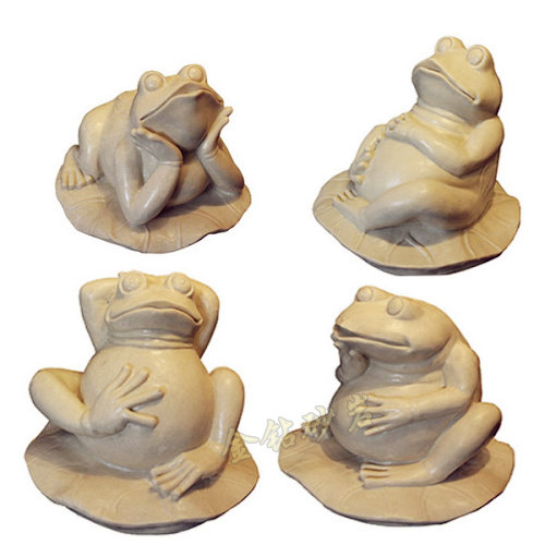 砂岩雕塑青蛙喷水景园林景观喷口圆雕庭院立体手工雕刻沙雕新品