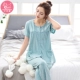 Đồ ngủ cotton nữ mùa hè quần ngắn tay trung niên kích thước lớn phù hợp với mùa hè cotton trung niên mẹ dịch vụ nhà - Nam giới