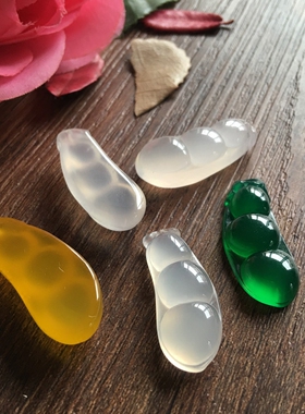 冰种水晶玛瑙男女款四季豆吊坠