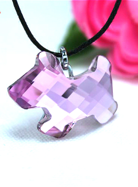 采用水晶项链饰品礼物纯银扣吊坠