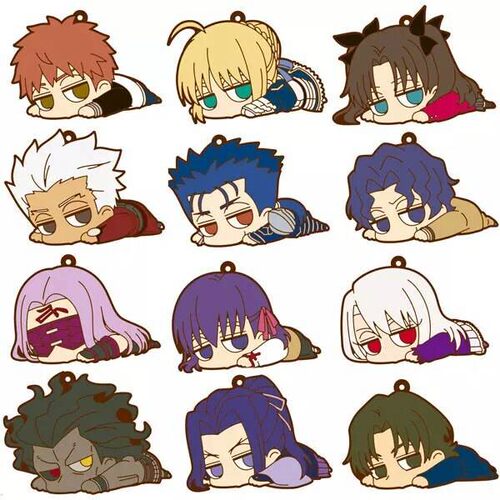 日单正版散货【Fate/stay night UBW】saber 凛 趴趴 橡胶挂件 - 图0