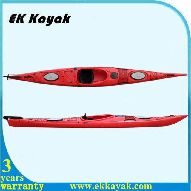 EK KAYAK5.2米单人海洋舟赛艇塑料硬艇独木舟座舱式皮划艇 塑料船 - 图2