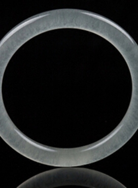 天然A货白玉阿富汗冰种圆条手镯