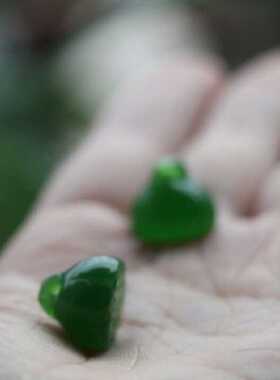 物儿玉石绿莲蓬吊坠手工diy配饰