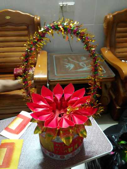 Worship supplies flower blue accessories self-produced flower blue handle bamboo strips 1 meter