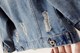 New style slim fit ripped three-quarter sleeve denim jacket