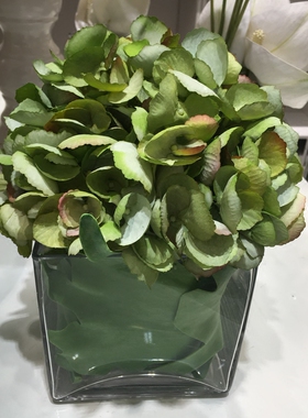 简约现代绿色绣球软装配饰家居花艺样板房售楼别墅部成品花艺套装