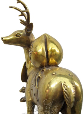 梅花鹿纯铜质福禄寿风水摆件