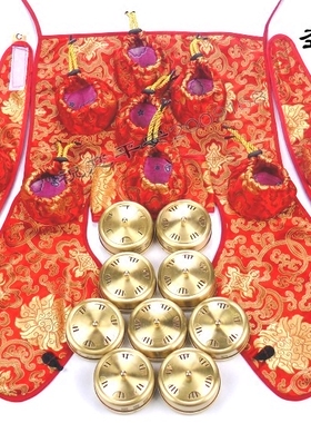 绸缎九联可拆全纯铜随身灸艾灸盒颈肩背部艾灸衣恒温灸器具