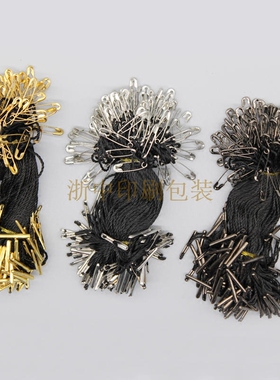 服装吊牌铜质别针吊绳 高档组合吊牌绳 金色小别针 服装挂绳扣针