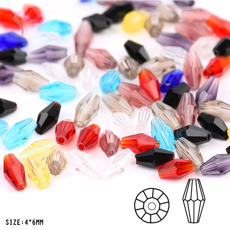 diy手工制作串珠材料水晶散珠长菱形珠 3x6mm/100颗 玻璃珠子配饰 - 图0