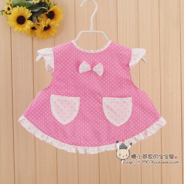 Pure cotton sleeveless blouse children's protective clothing waterproof saliva napkin