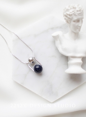 纯银西班牙立体短项链