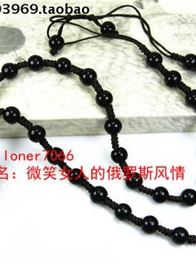 饰品深咖色天珠活扣玛瑙原石项链