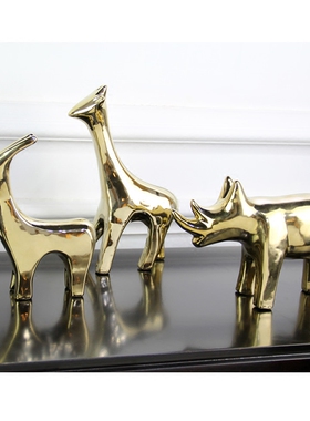 金色动物儿童房书架创意工艺品