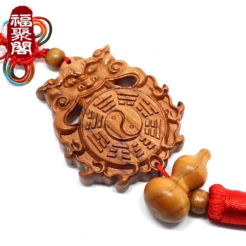 桃木兽头八卦镜虎头挂件葫芦化解卫生间厕所对大门对门卧室门厨房 - 图2