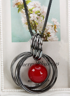 长款复古圆圈圈高级感气质毛衣链