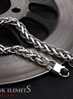 霸气钛钢手链男士简约个性潮男饰品配饰嘻哈潮人韩版龙骨链学生