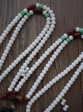 原创民族风黑曜石菩提根佛珠项链