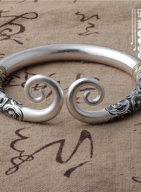 祥云紧箍咒纯银男女手工情侣
